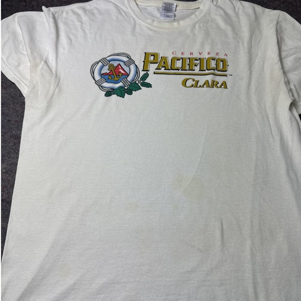 Vintage Cerveza Pacifico Beers Genuine L Gildan Heavy 100% Cotton